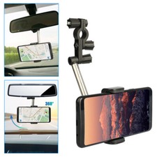 360° Car Rear View Mirror Mount Holder Stand Cradle Black For Cell Phone GPS