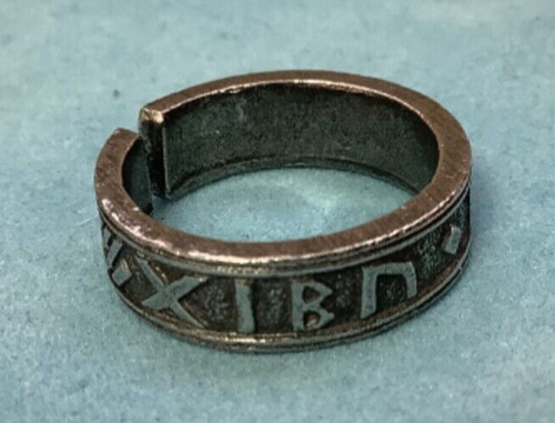 Viking silver pewter - rune, ring