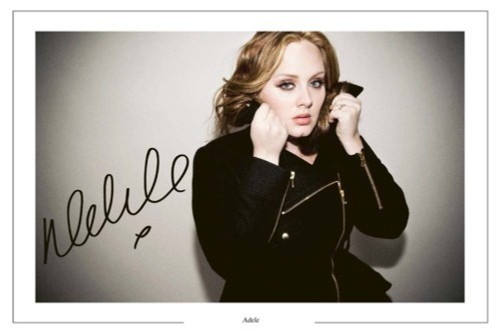 Adele signed photo print - signed,