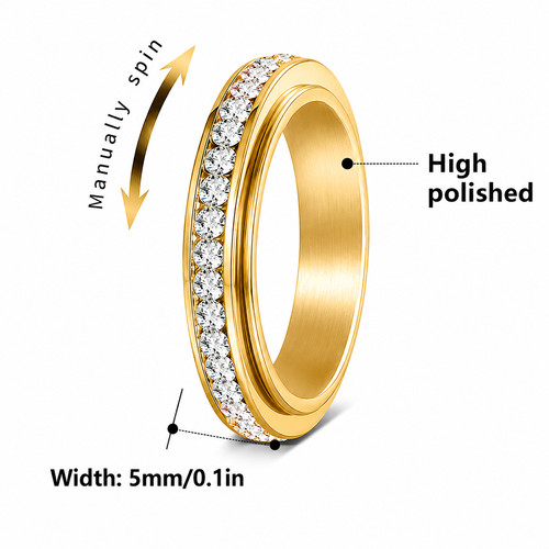 Spinning ring cubic - cubic, zirconia