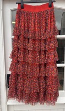 Boden Ruffle Tulle Midi Skirt