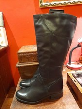 Black Leather Knee High Low