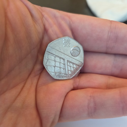 Olympic tennis 50p coin - coin,