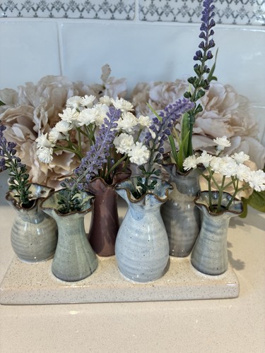 Petite pottery frilly vases - petite,