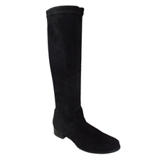 Alberto Zago Ladies Black Stretch Pull On Knee High Boots Size EU 37.5 UK 4.5