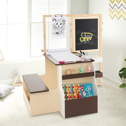 Kids art easel table bench - &,