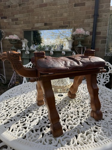 Vintage camel saddle stool - saddle,