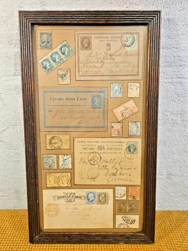 Antique framed philatelic - antique,