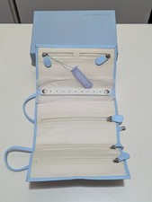 JEWELLERY TRAVEL ROLL Dulwich Designs. New with Tag & Boxed. Pale Blue. Leather
