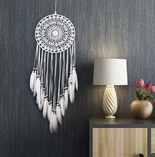 Feather dreamcatcher handmade - dreamcatcher,