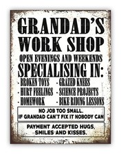 Grandads Workshop Metal Garage Sign Workshop Shed Man Cave
