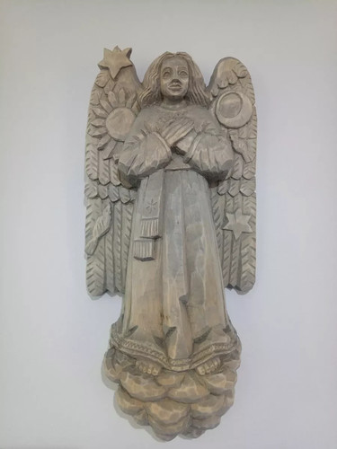 Angel sculpture wood - , carved
