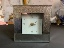 Next Silver Glitter Mirrored  Mantel Clock GWO
