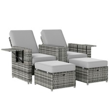 Outsunny recliner rattan sun - outsunny,