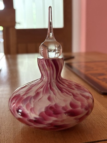 Pink blown glass perfume - pink,