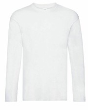 Fruit of the Loom Long Sleeve T Shirt 100% Cotton Plain Tee Mens T-Shirt Lot