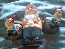X 3 Vintage Garden gnomes. X 2