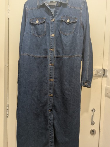 George denim midi - dress, button