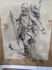 WW1 FIELD BATTLE SKETCH TRENCH