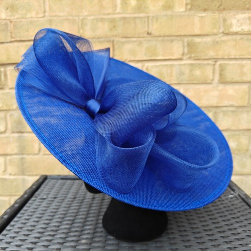 Royal blue large fascinator - blue,