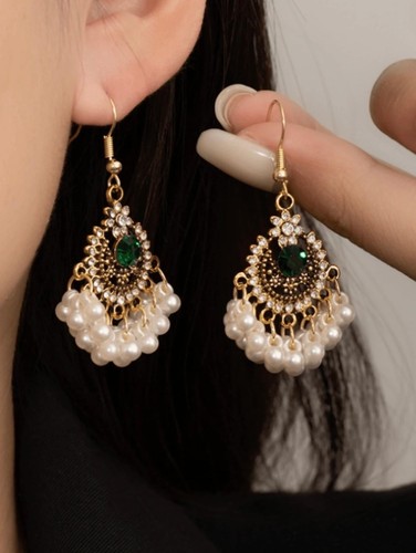 Women rhinestone floral dangle - women,
