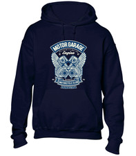 MOTOR GARAGE MOTORCYCLE HOODY HOODIE RETRO CLASSIC CAR DESIGN MOTORBIKES