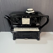 Vintage Swineside Teapottery Ceramic Piano Decorative Teapot - Made in England