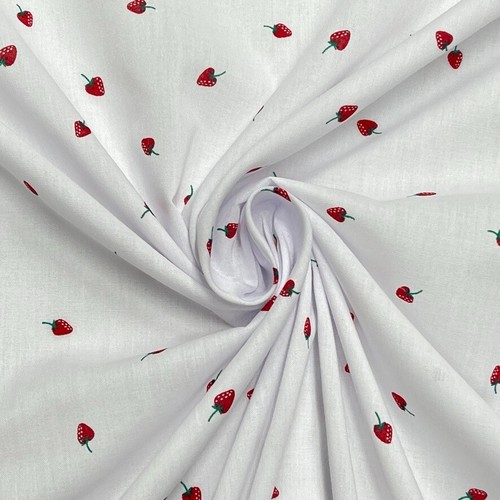 Strawberries poly cotton - strawberries,