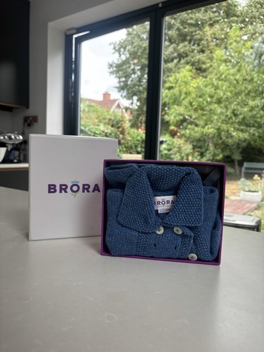 Brora blue baby cardigan new - brora,