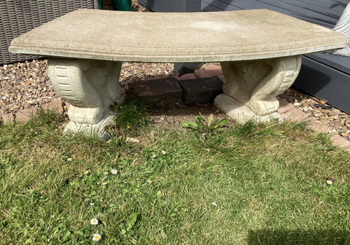 Concrete cast curved garden - concrete,
