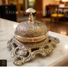 Antique Solid Brass Desk Bell - Counter, Hotel Reception & Service Call Bell
