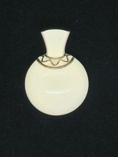 Vtg Monet White Enamel Gold