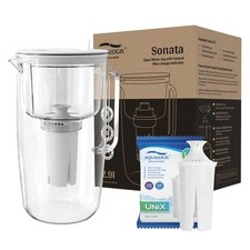 Glass Water Filter Jug White