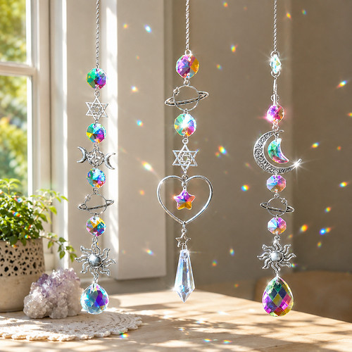 Crystal wind chime rainbow - wind,