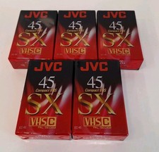 JVC 45 Compact VHS EC-45 SX Video Camera Tapes  x 5 - Brand New Sealed