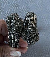 Vintage hinged bracelet silver - vintage,
