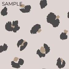 SAMPLE Holden Pink Large Leopard Spot Wallpaper Animal Print Black Gold Metallic