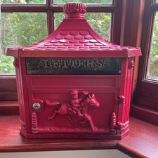 Vintage Victorian Style Wall Mounted Outdoor Letter Mail Post Box Lockable Used 