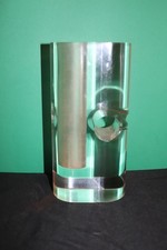 Vintage 1970s Clear Lucite Vase Guzzini Luigi Massoni Design Punctured Hole