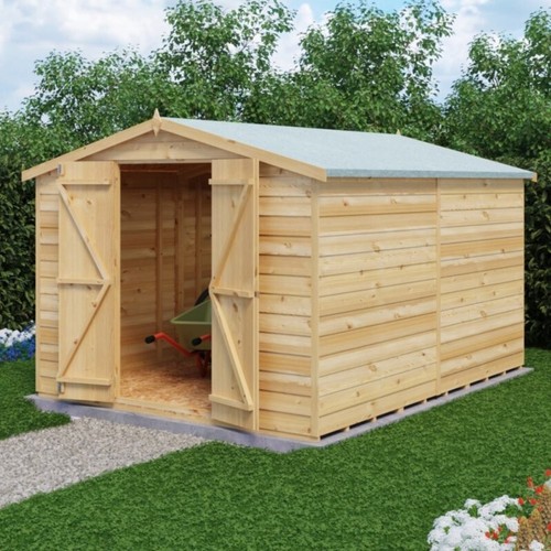10x8 wooden garden shed apex - wooden,