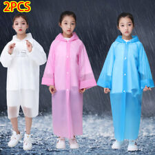 2PCS Children Kid Hooded Rainsuit Rain Cover Poncho Raincoat Coats Waterproof UK