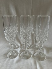 x6 Late 1990’s Bohemia Crystal "FLAMENCO" WINE FLUTE Glasses - NEVER USED