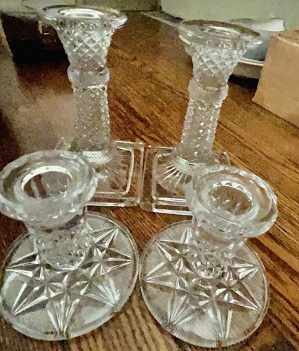 Crystal candlesticks - candlesticks, (4)-