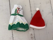 Chelsea Doll White Green Christmas Party Dress & Santa Hat Mrs Claus Outfit (A7)