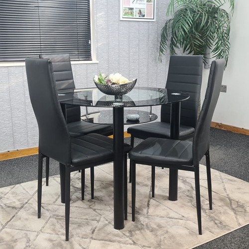 Round glass black kitchen - round,