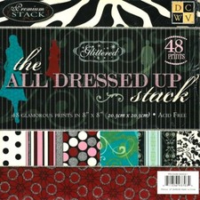 DCWV - 8" X 8"  All Dressed Up Stack Glittered - 48 Glamorous Sheets New