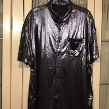 MENS Shiny Silver Shirt XL