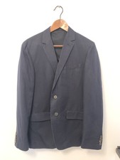 Reiss Mens Navy Blazer 38 Linen/Cotton Blend