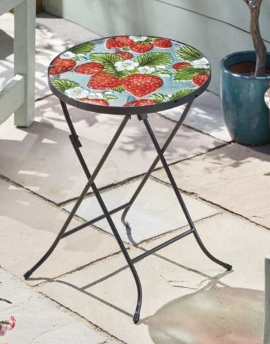 Handpainted strawberries table - handpainted,