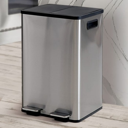 40l dual recycling pedal bin - pedal,